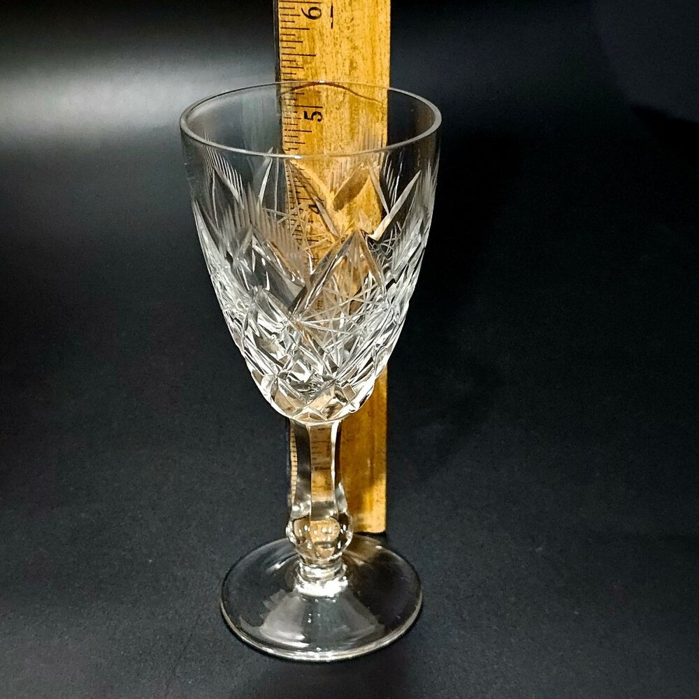 Vintage Brilliant Glass Cocktail Glass 5.25" vintage hand cut Lead Crystal - Picture 5 of 6